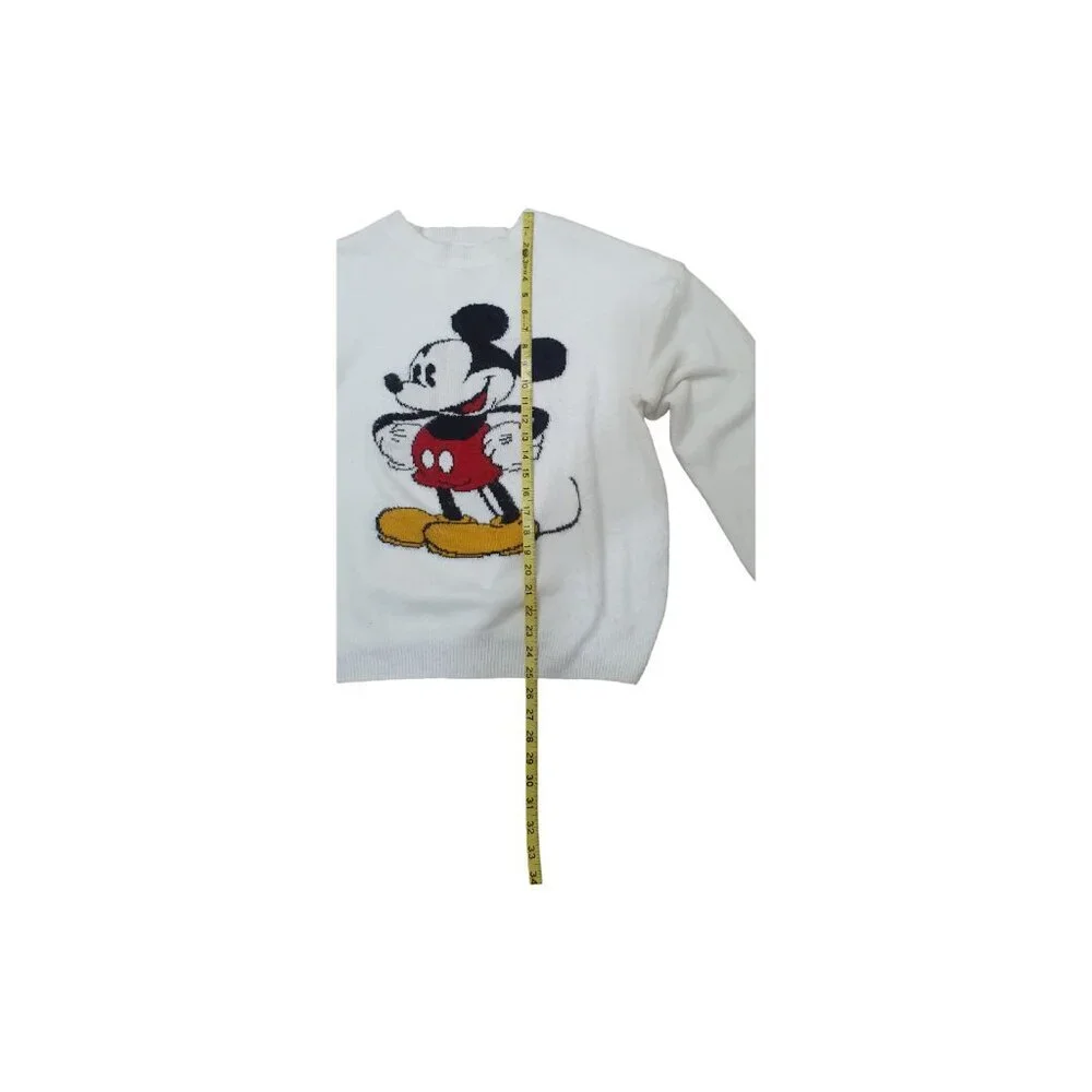 Disney Mickey Mouse Acrylic Sweater Women's Size L White long sleeves - Picture 8 of 8